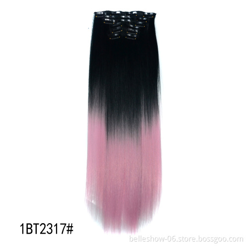 Hot sell  ombre hair extension clip in   triple weft clip in hair extension   yahui clip in hair extension	wholesale